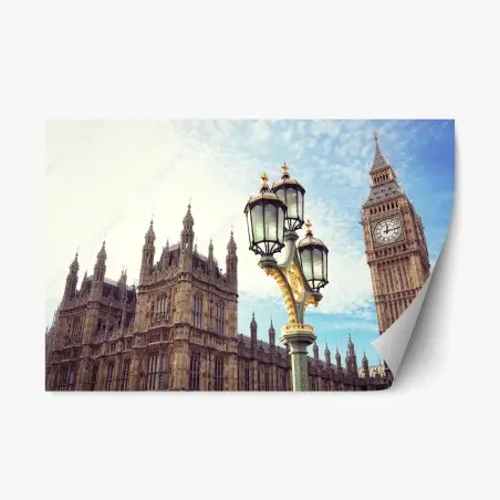 Adesivo riposizionabile vista iconica di Big Ben e Westminster • Wallissimo®