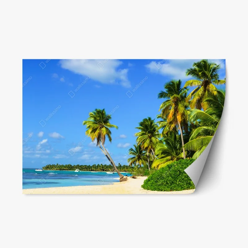 Adesivo riposizionabile paradiso tropicale palme e mare