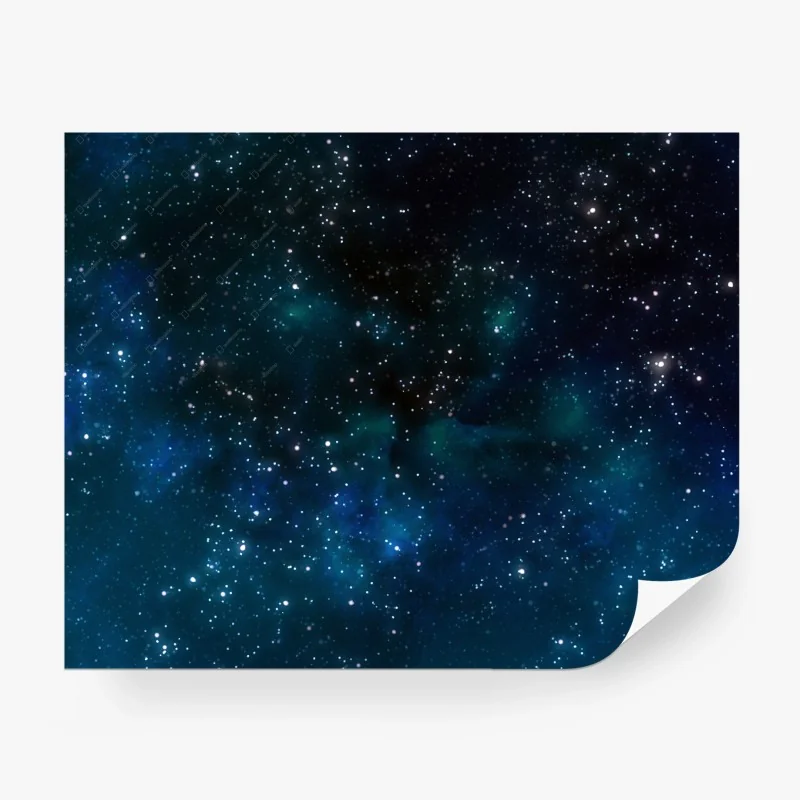 Carta da parati cielo stellato con nebulose blu