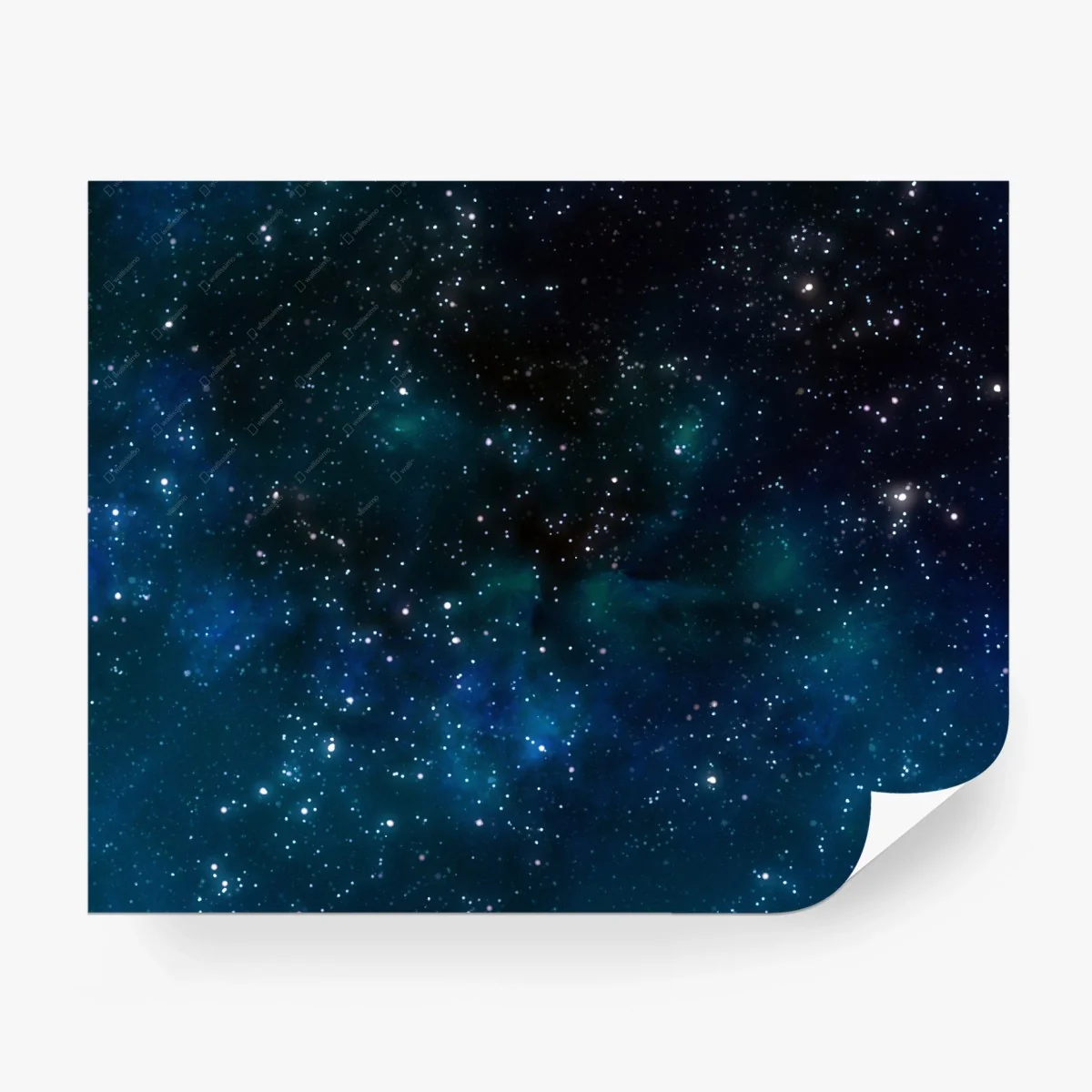 Carta da parati cielo stellato con nebulose blu • Wallissimo®