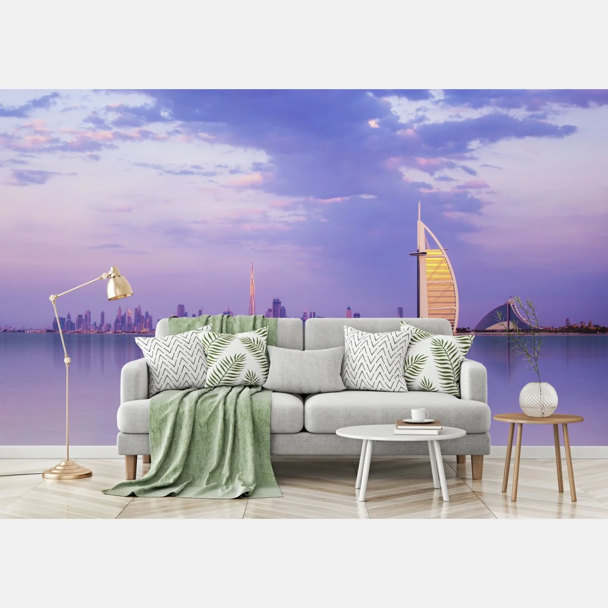 Carta da parati orizzonte di Dubai al tramonto • Wallissimo® Carta da parati orizzonte di Dubai al tramonto • Wallissimo®