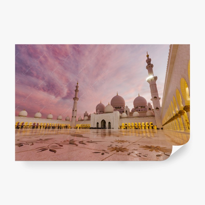 Carta da parati moschea di Abu Dhabi al crepuscolo