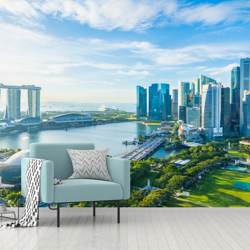Carta da parati orizzonte moderno di Singapore