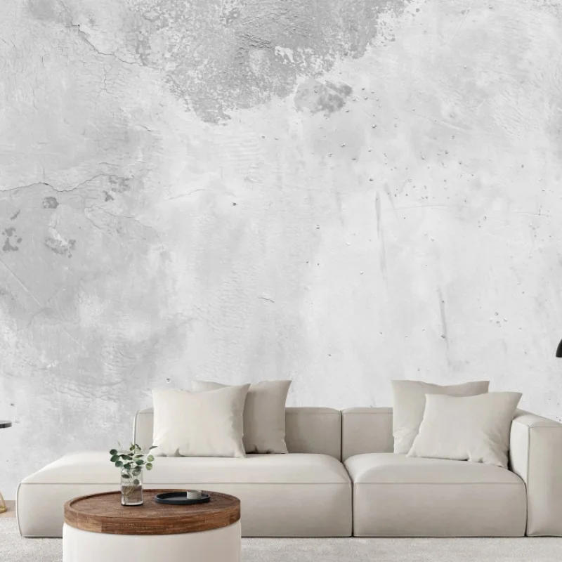 Carta da parati muro di cemento bianco con vernice scrostata