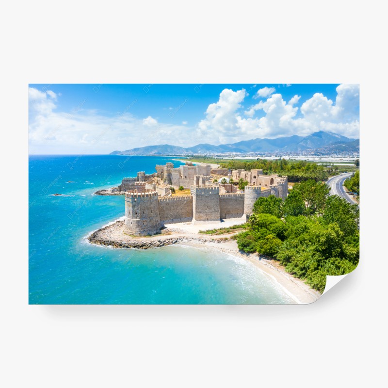 Carta da parati fortezza sul mare turchese
