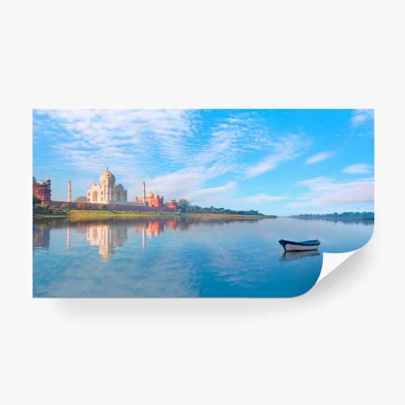 Carta da parati riflessi del Taj Mahal all'alba