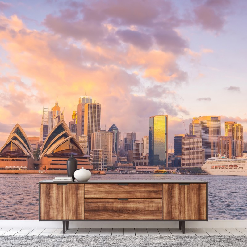 Carta da parati tramonto a Sydney: Opera House e skyline
