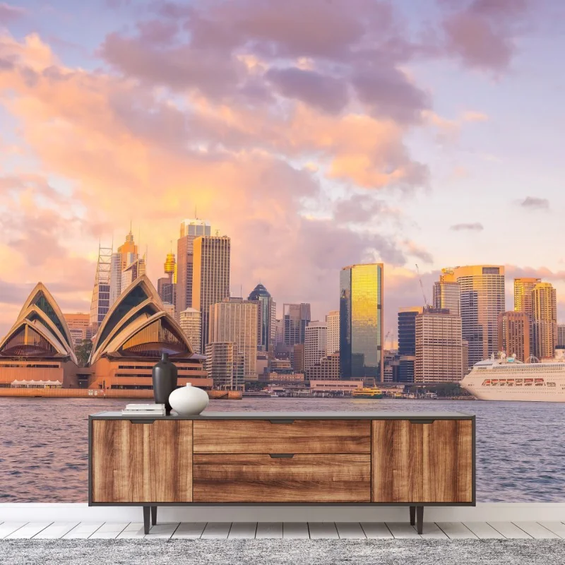 Carta da parati tramonto a Sydney: Opera House e skyline