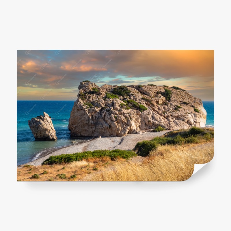 Carta da parati tramonto sulla Petra tou Romiou, Cipro