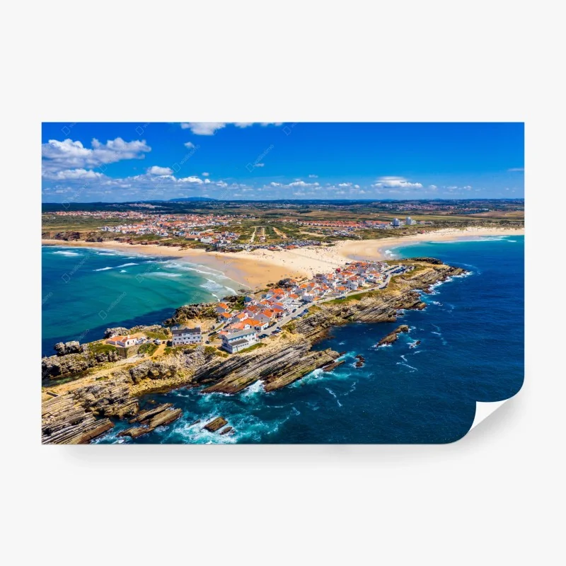 Carta da parati Baleal: vista aerea della costa del Portogallo