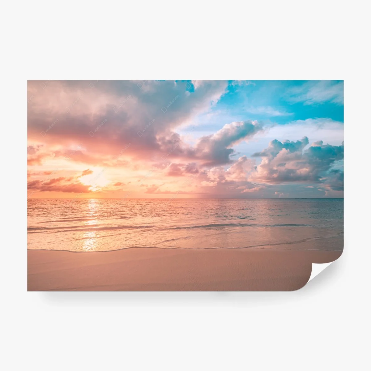Carta da parati tramonto pastello sulla spiaggia • Wallissimo®