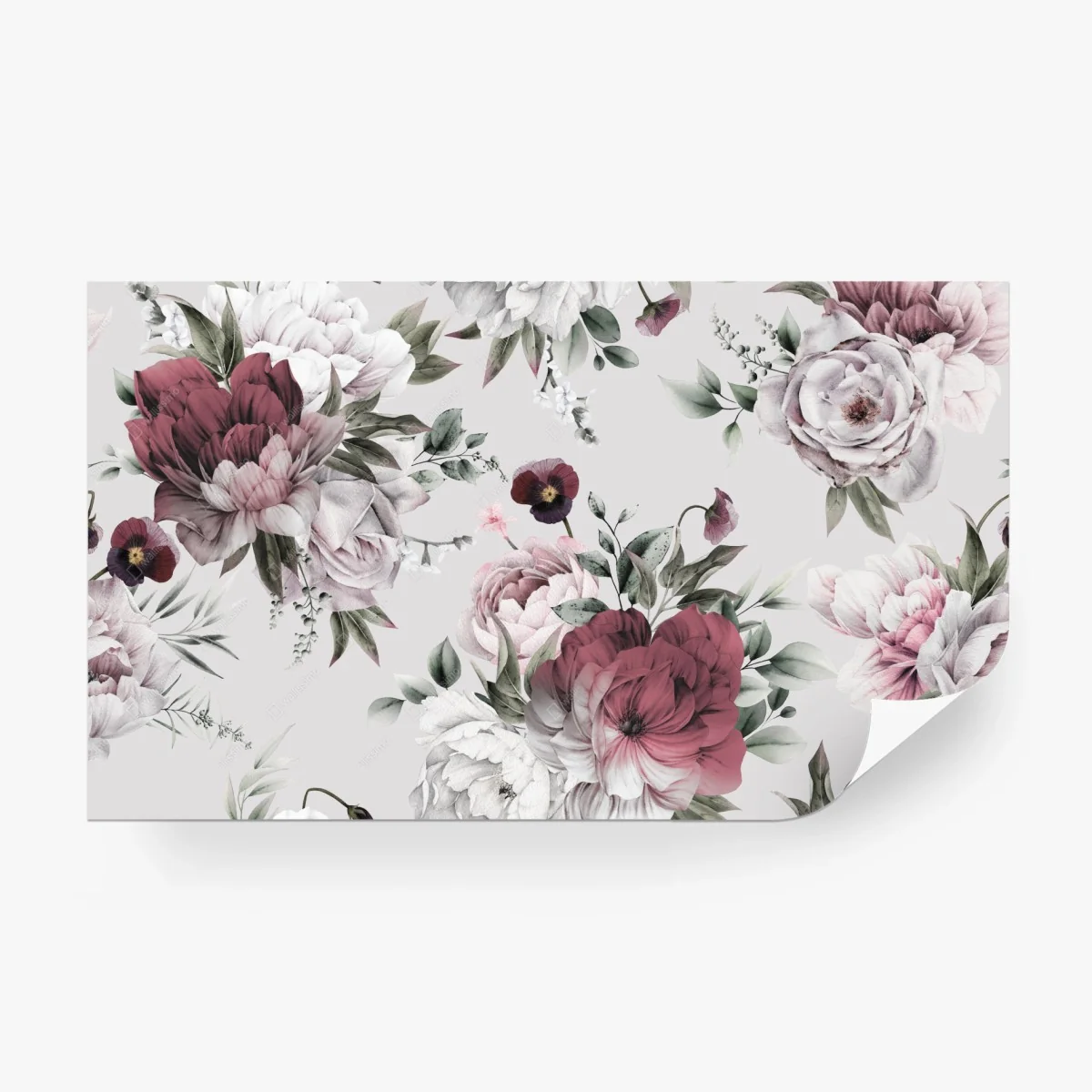 Carta da parati elegante motivo di peonie acquerellate • Wallissimo®