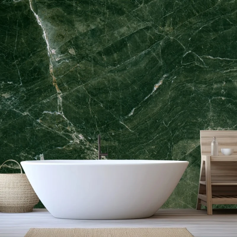 Carta da parati marmo verde venato elegante
