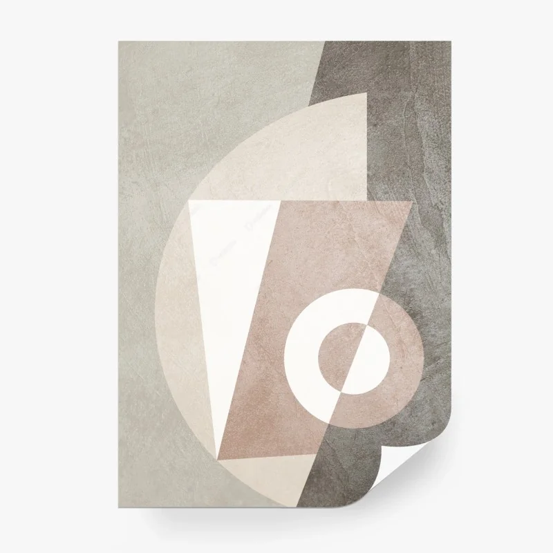 Carta da parati composizione geometrica in toni neutri
