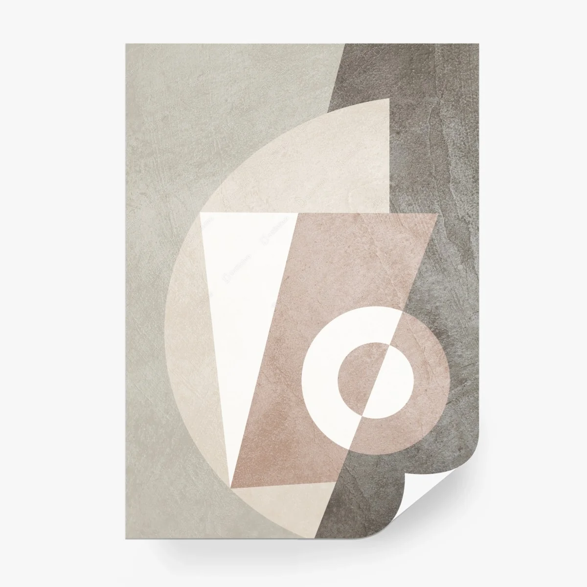Carta da parati composizione geometrica in toni neutri • Wallissimo®