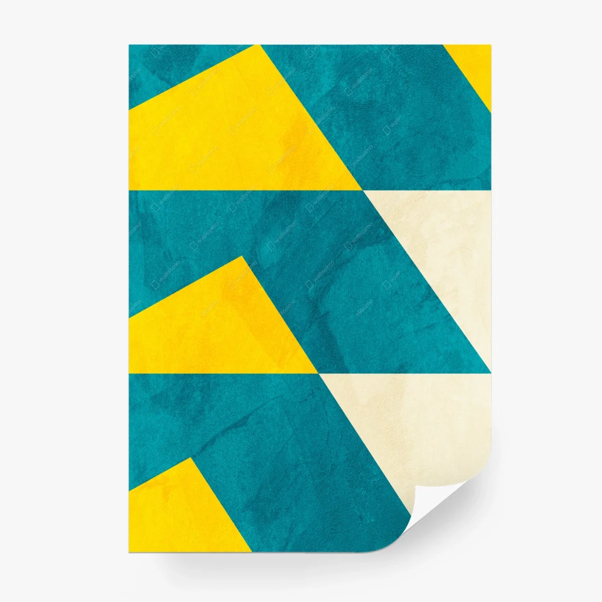 Carta da parati motivo geometrico in turchese e giallo • Wallissimo® Carta da parati motivo geometrico in turchese e giallo • Wallissimo®