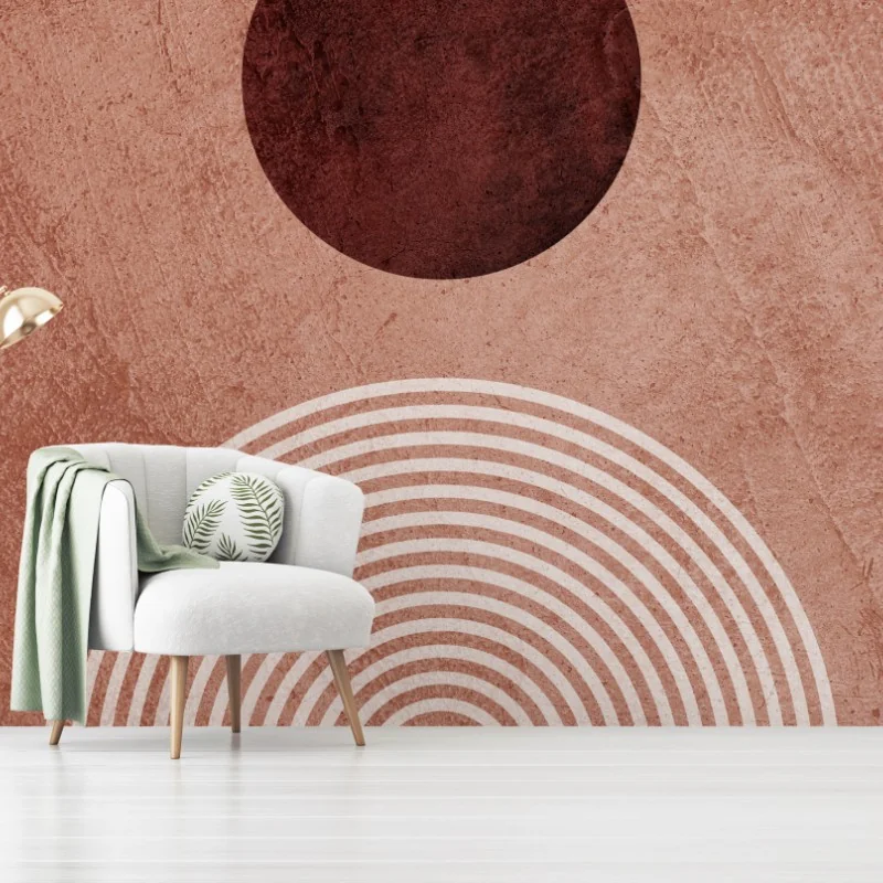 Carta da parati equilibrio geometrico terracotta