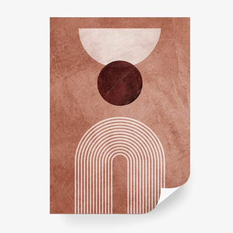 Carta da parati equilibrio geometrico terracotta