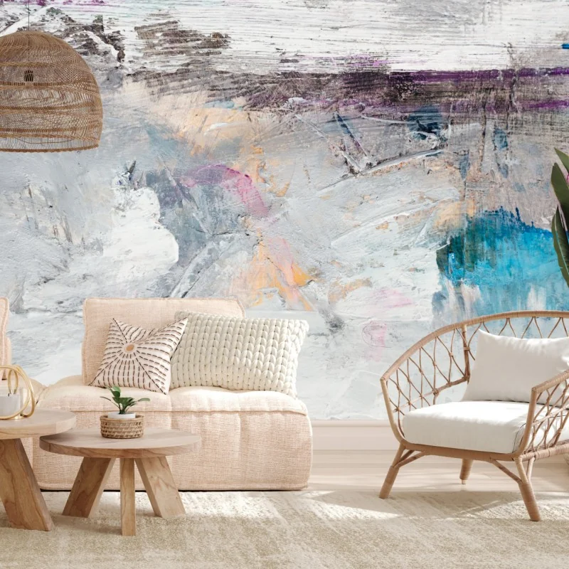 Carta da parati composizione astratta in texture pastello
