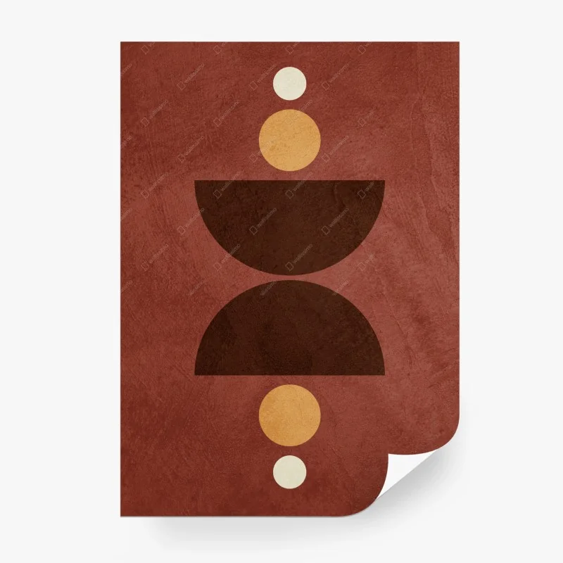 Carta da parati equilibrio geometrico in tonalità terracotta