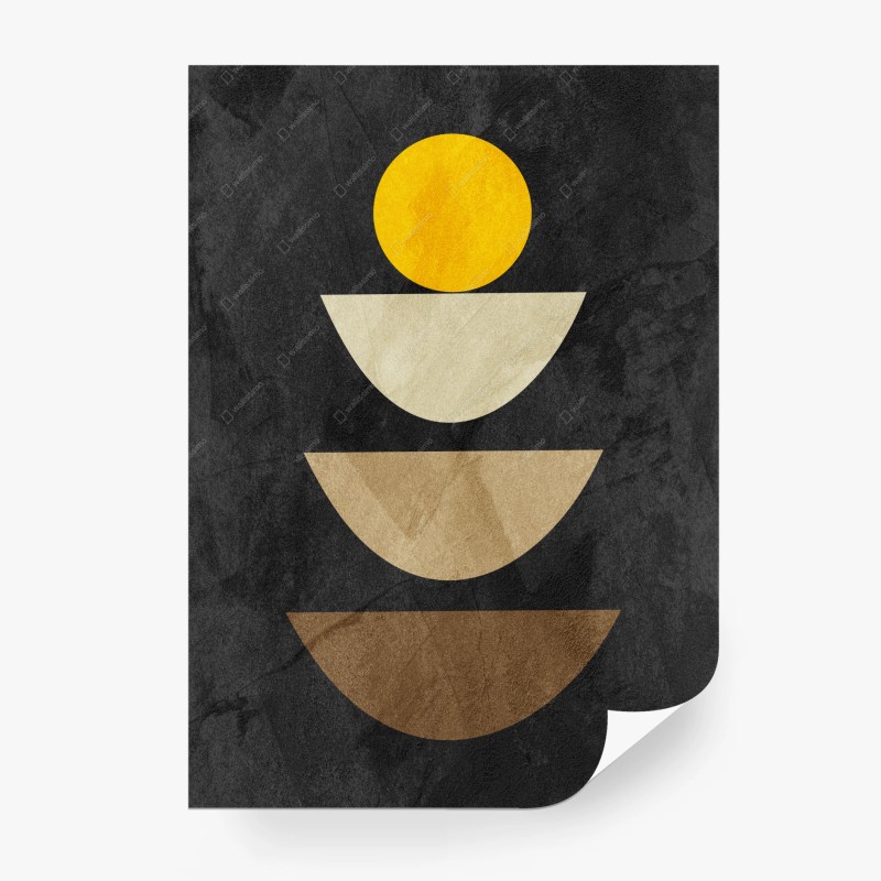 Carta da parati equilibrio geometrico in ocra e terre