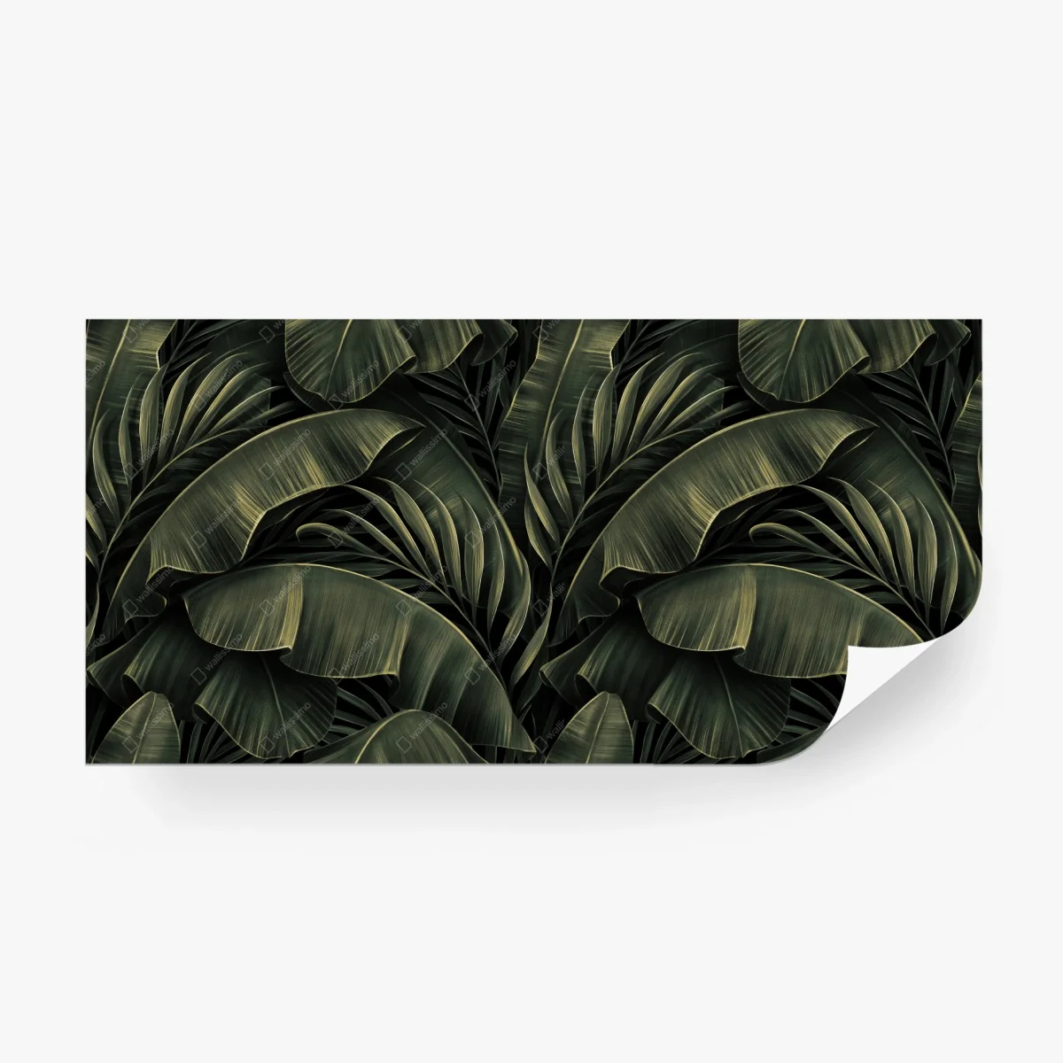 Carta da parati fogliame tropicale in verde scuro • Wallissimo® Carta da parati fogliame tropicale in verde scuro • Wallissimo®