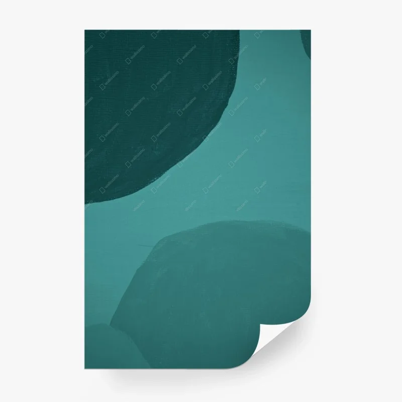 Carta da parati composizione organica verde pastello