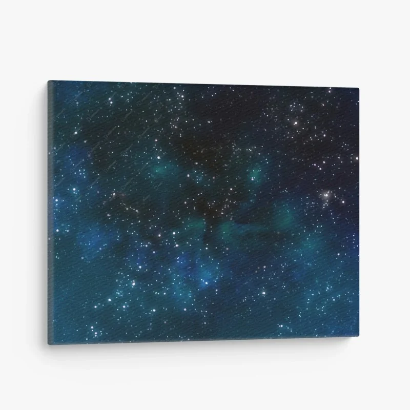 Quadro su tela cielo stellato con nebulose blu