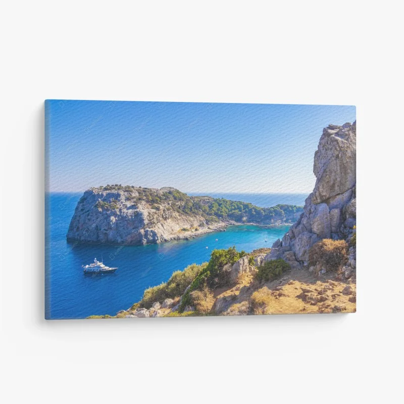 Quadro su tela baia di Anthony Quinn a Faliraki, Rodi