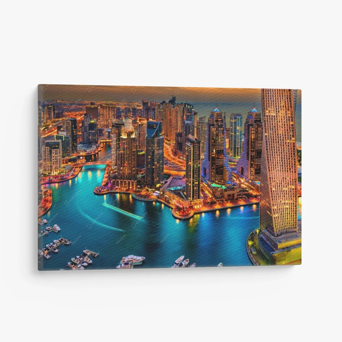 Quadro su tela panorama notturno di Dubai Marina • Wallissimo® Quadro su tela panorama notturno di Dubai Marina • Wallissimo®