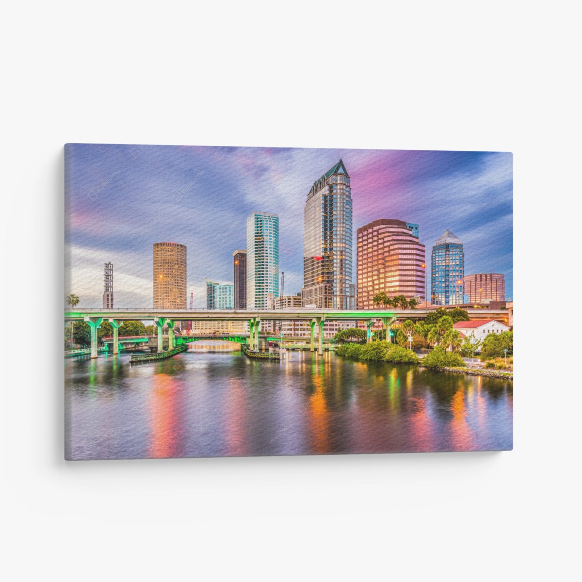 Quadro su tela tramonto sullo skyline di Tampa • Wallissimo®
