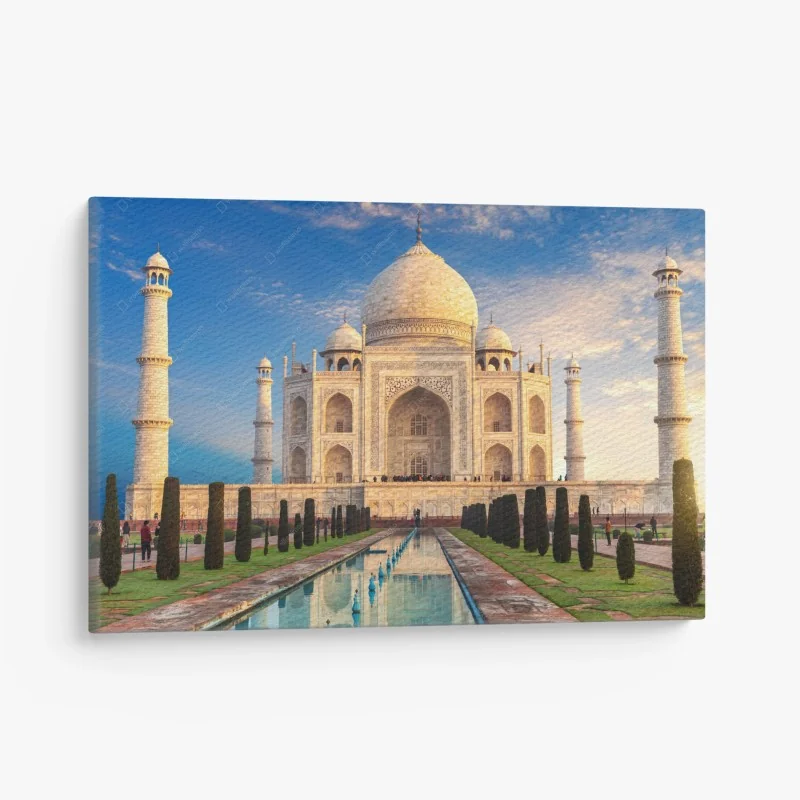 Quadro su tela Taj Mahal all'alba: capolavoro di marmo