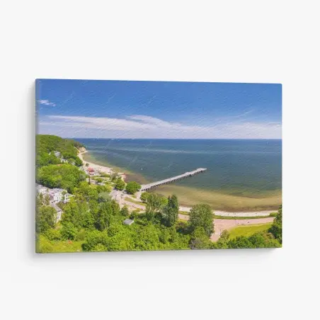 Quadro su tela molo e spiaggia di Gdynia Orłowo • Wallissimo®