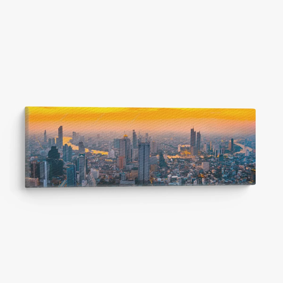 Quadro su tela tramonto dorato sulla metropoli • Wallissimo® Quadro su tela tramonto dorato sulla metropoli • Wallissimo®