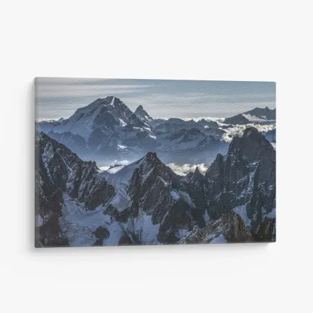 Quadro su tela panorama di vette innevate • Wallissimo®