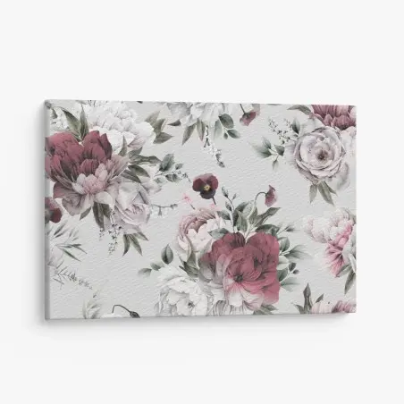 Quadro su tela elegante motivo di peonie acquerellate • Wallissimo®