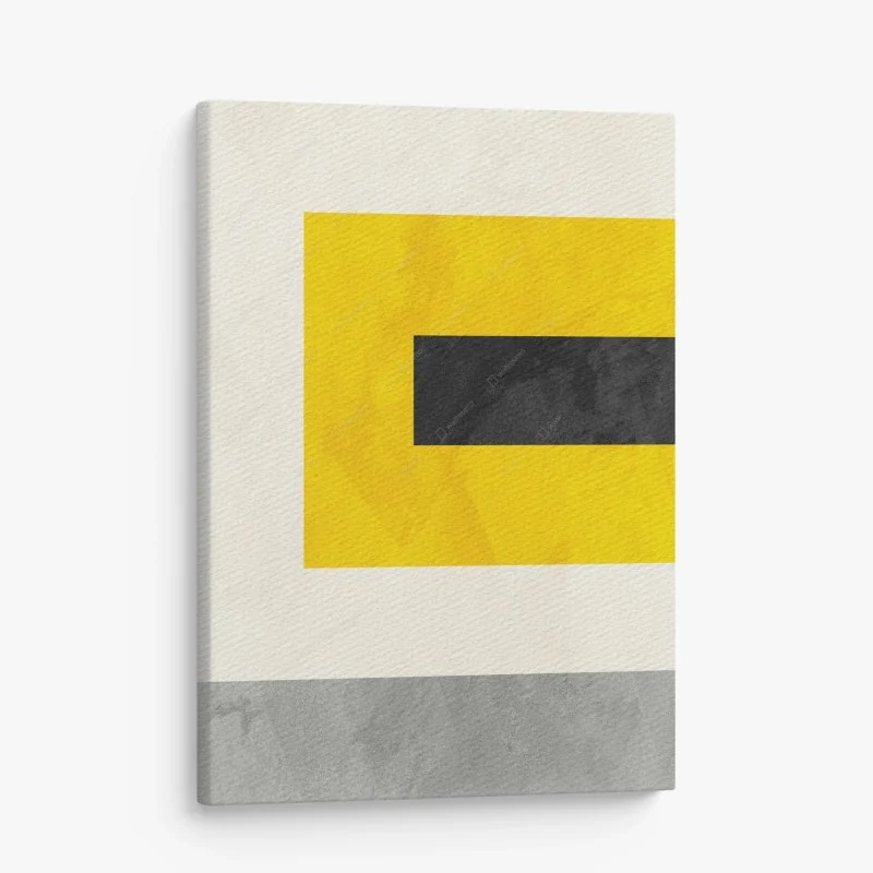 Quadro su tela composizione geometrica gialla e nera