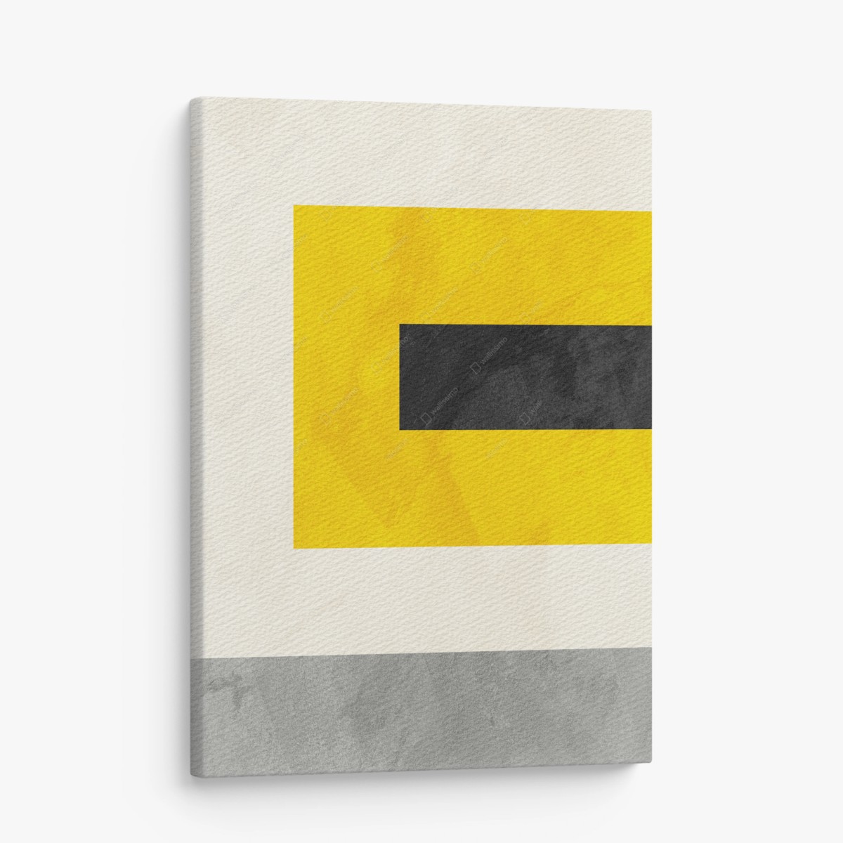 Quadro su tela composizione geometrica gialla e nera • Wallissimo®