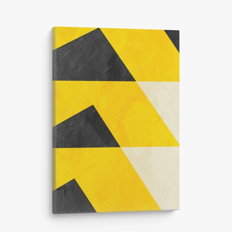Quadro su tela geometrie audaci in giallo e nero