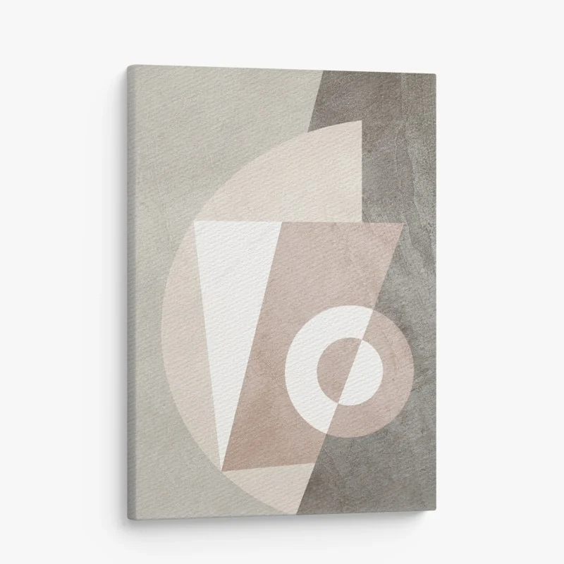 Quadro su tela composizione geometrica in toni neutri