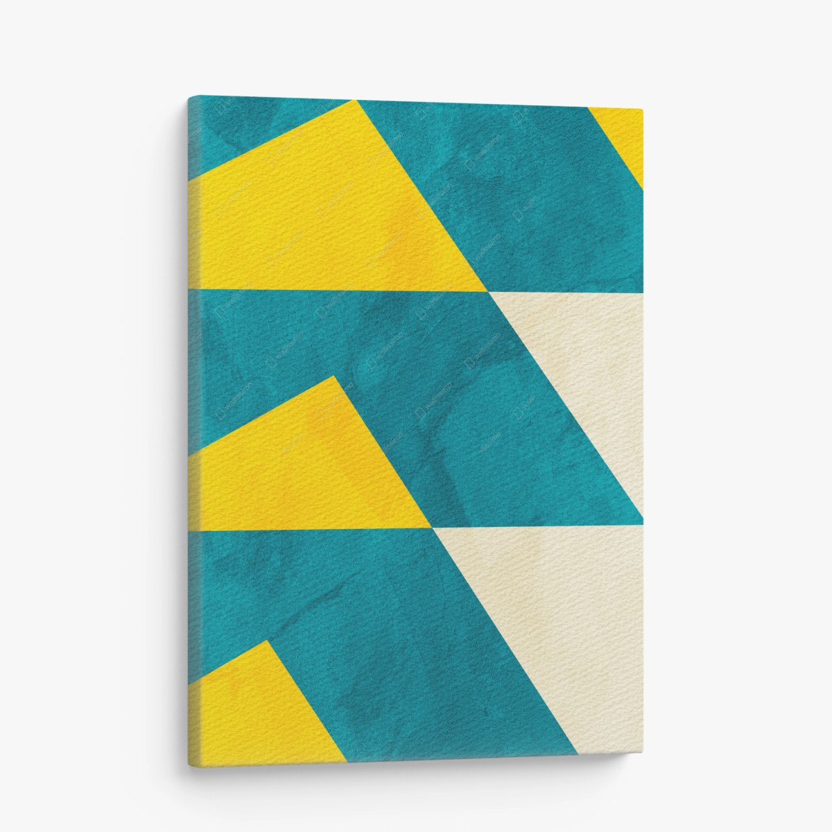 Quadro su tela motivo geometrico in turchese e giallo • Wallissimo® Quadro su tela motivo geometrico in turchese e giallo • Wallissimo®