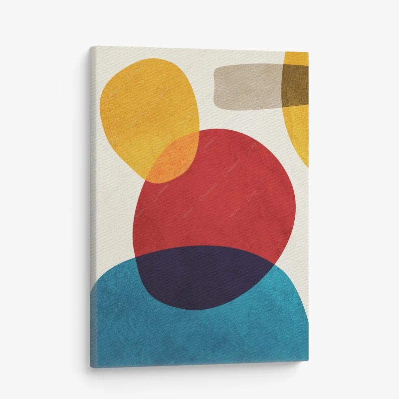 Quadro su tela composizione di forme organiche colorate