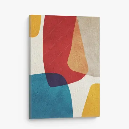 Quadro su tela composizione astratta di forme organiche e colori vibranti • Wallissimo®