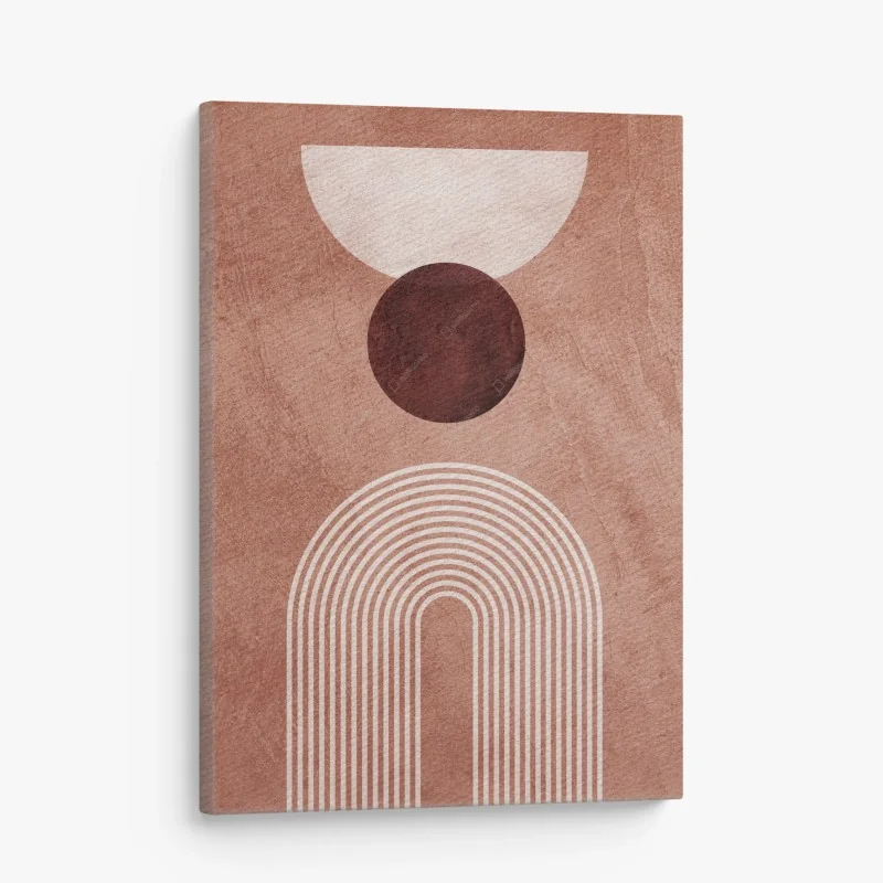 Quadro su tela equilibrio geometrico terracotta