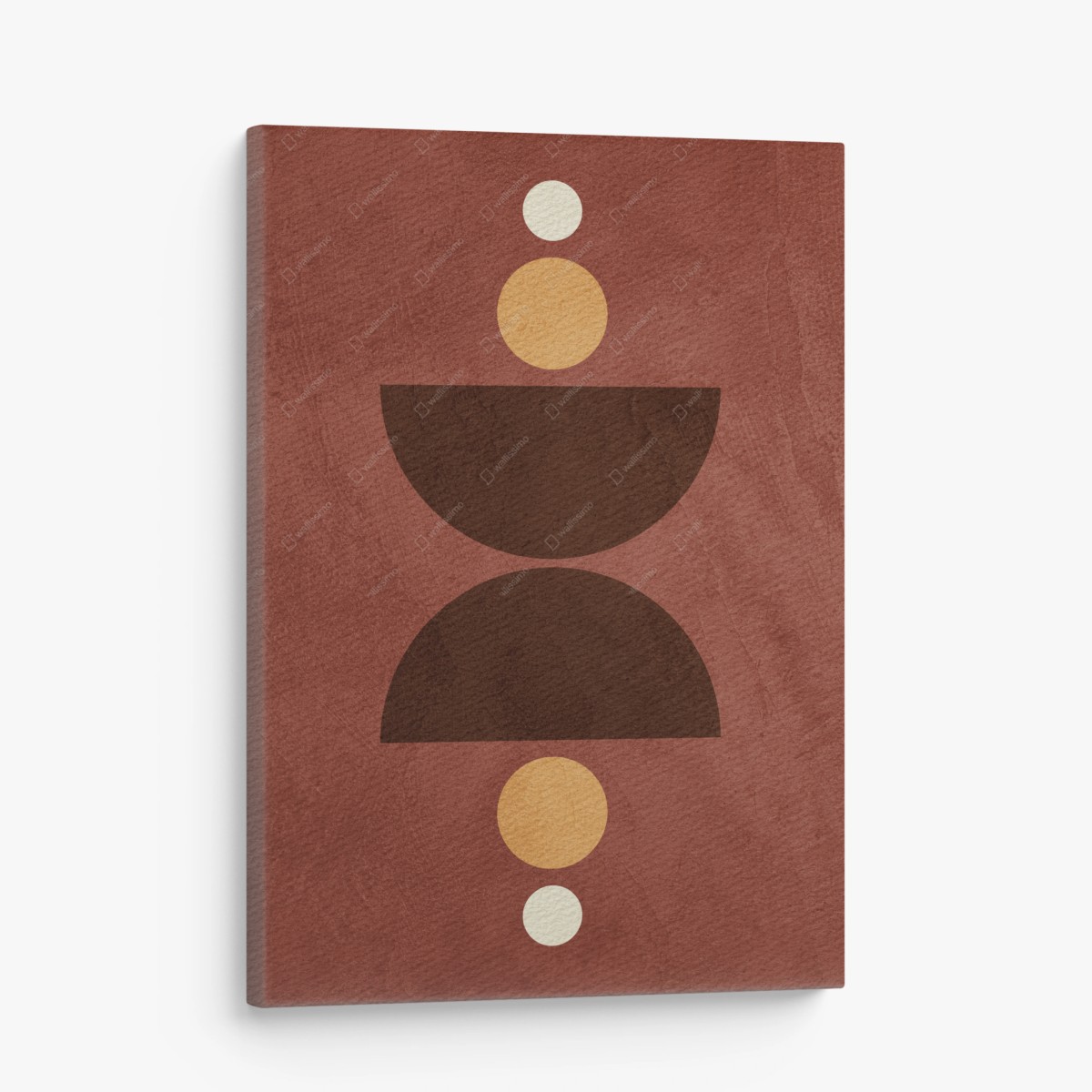 Quadro su tela equilibrio geometrico in tonalità terracotta • Wallissimo®
