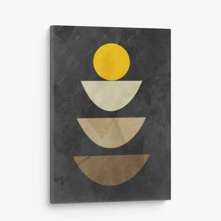 Quadro su tela equilibrio geometrico in ocra e terre • Wallissimo®