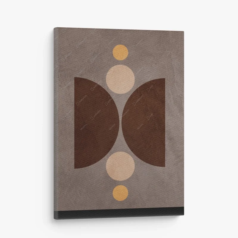 Quadro su tela composizione geometrica marrone e ocra