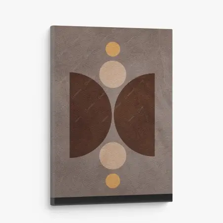 Quadro su tela composizione geometrica marrone e ocra • Wallissimo®
