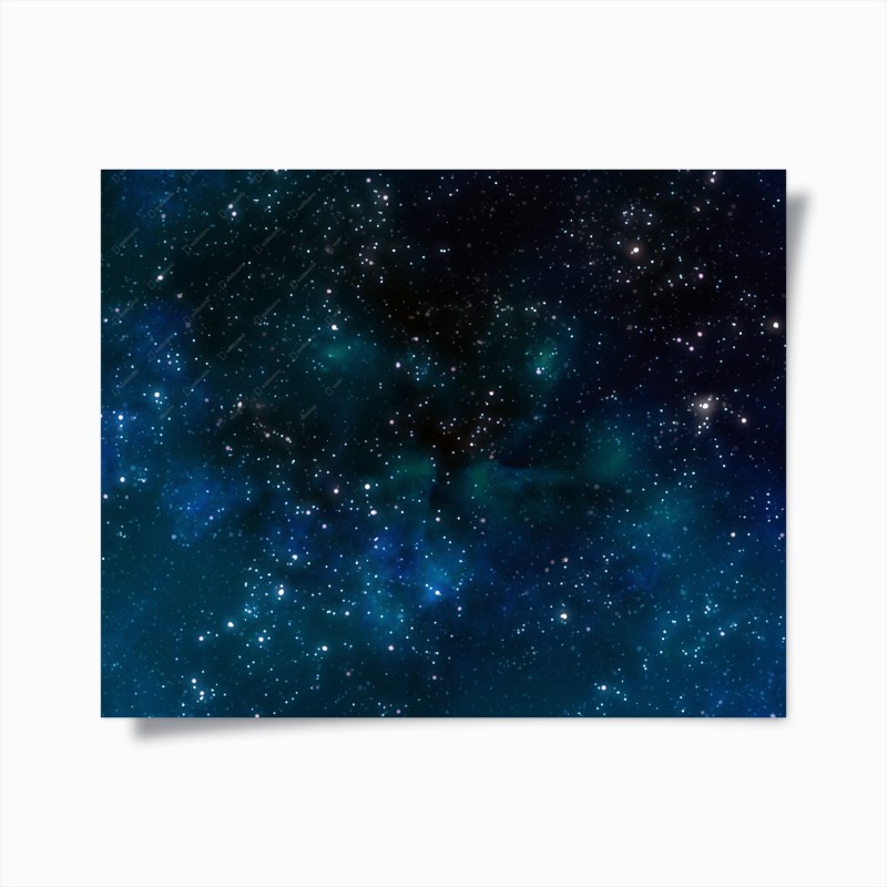 Poster cielo stellato con nebulose blu