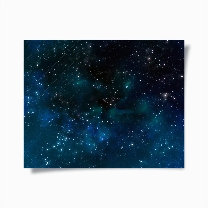 Poster cielo stellato con nebulose blu
